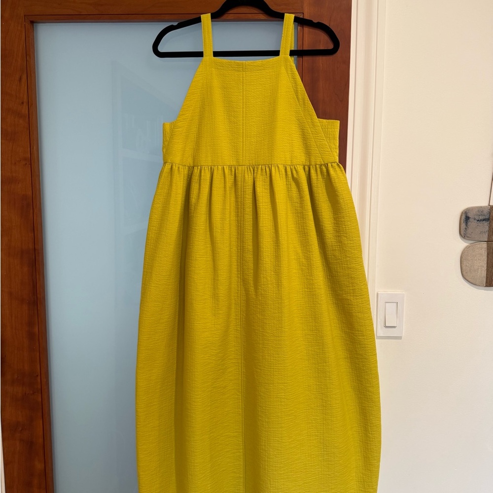 Sleeveless Midi Dress in chartreuse - Women's Dress - Picture 3 of 7